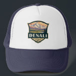 Casquette Illustration du parc national de Denali Voyage Vin<br><div class="desc">Design d'illustration vectorielle Denali. Le parc a un terrain de toundra,  de forêt d'épinettes et de glaciers,  le parc abrite la faune,  y compris le grizzli,  le loup,  l'orignal,  le caribou et le mouton de Dall.</div>