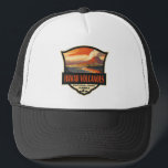 Casquette Illustration du parc national des volcans d'Hawaii<br><div class="desc">Design d'illustration vectorielle des volcans d'Hawaii. Le parc se trouve sur l'île d'Hawaii. Au coeur se trouvent les volcans actifs Kīlauea et Mauna Loa.</div>