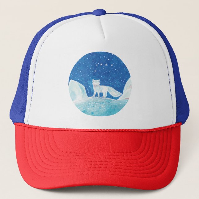 Casquette Illustration du Petit Renard arctique (Vulpes lago (Devant)