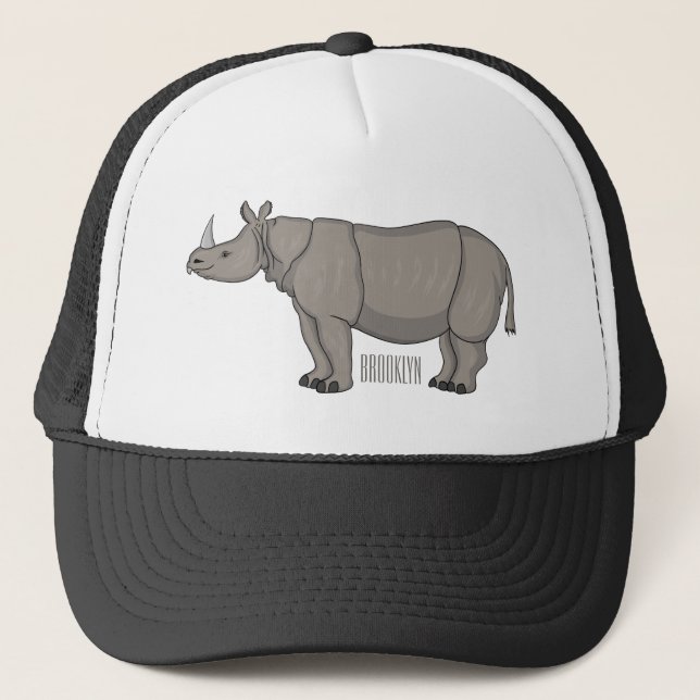 Casquette Illustration du rhinocéros de Javan (Devant)