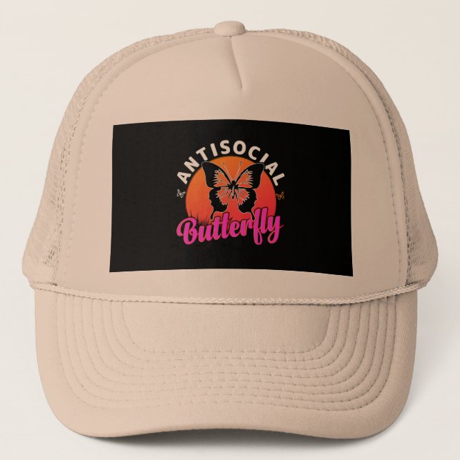 Casquette illustration du vecteur de conception des papillon (Devant)