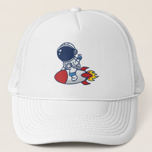 Casquette Illustration d'un astronaute de dessin animé cheva