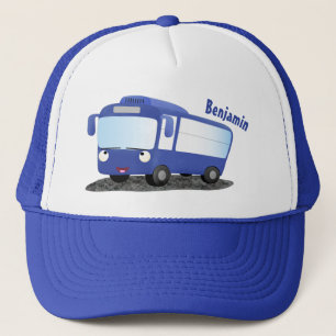 Casquette Illustration d'un bus moderne bleu mignon