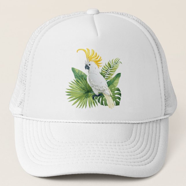 Casquette Illustration d'un cacatoès perroquet (Devant)
