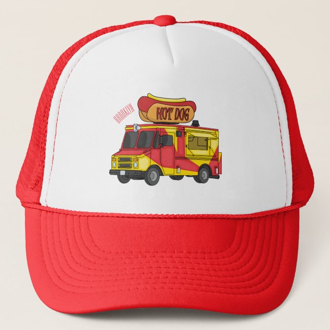 Casquette Illustration d'un camion de nourriture pour chien  (Devant)