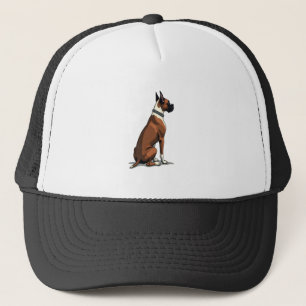 Casquette Illustration d'un chien Boxer vintage vu de derriè