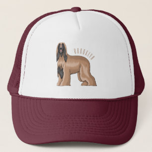 Casquette Illustration d'un chien hound afghan