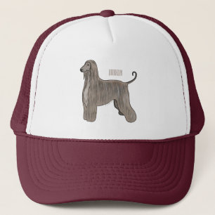 Casquette Illustration d'un chien hound afghan