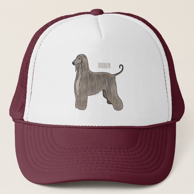 Casquette Illustration d'un chien hound afghan (Devant)