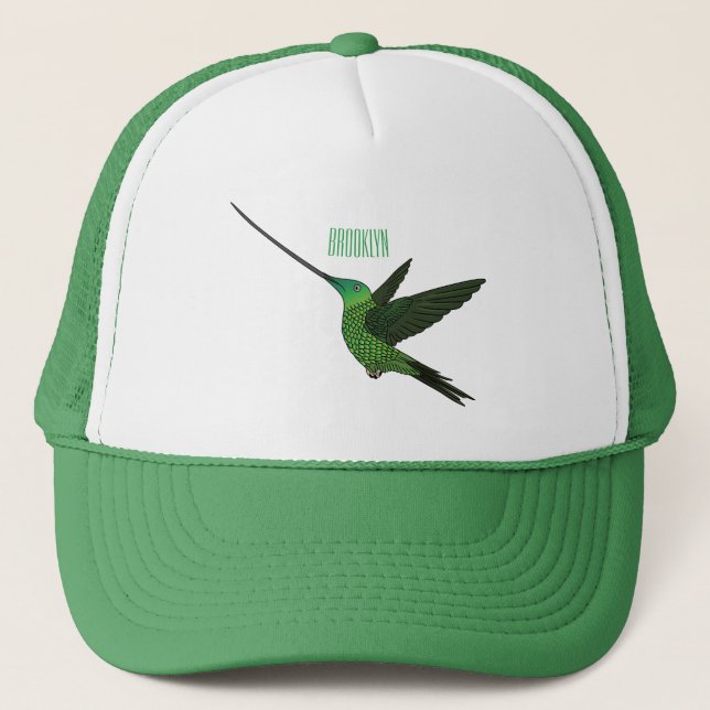 Casquette Illustration d'un colibri à bec épée (Devant)