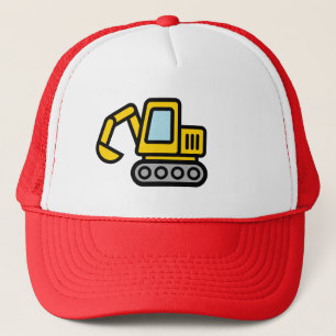 Casquette Illustration d'un excavateur jaune mignon sur casq