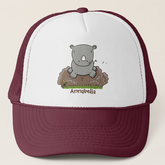 Casquette Illustration d'un petit rhinocéros (Devant)