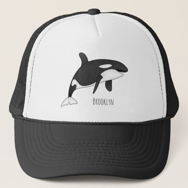 Casquette Illustration d'une baleine tueuse (Devant)