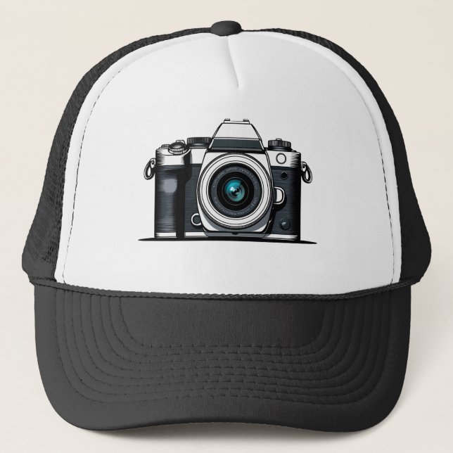 Casquette Illustration d'une caméra rétro (Devant)