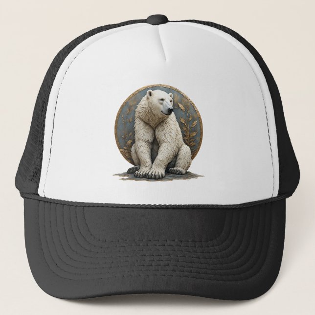Casquette Illustration élégante d'ours polaire (Devant)
