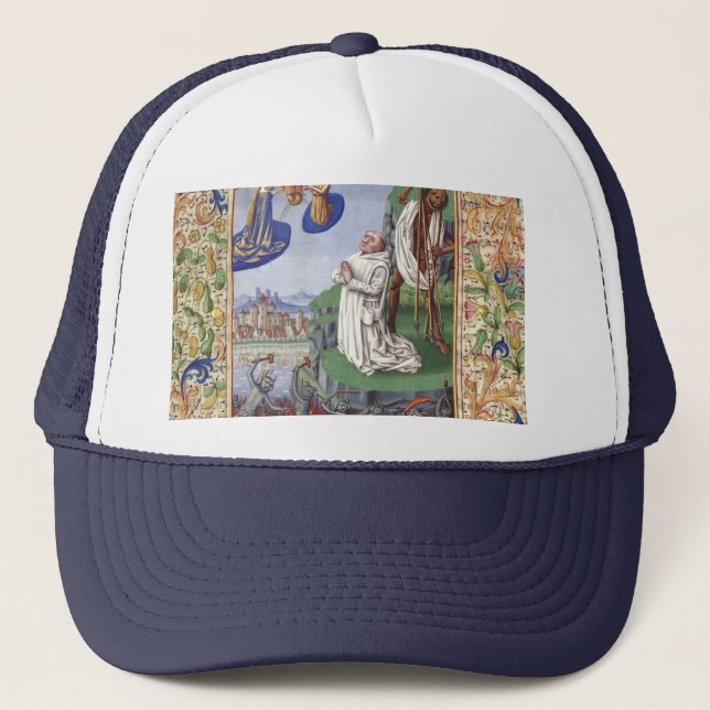 Casquette Illustration médiévale de saint Bernard de Clairva (Devant)