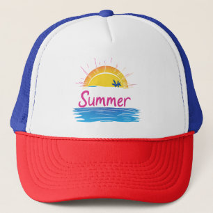 Casquette Illustration Sunset Summer Beach