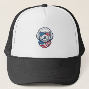Casquette Illustration vectorielle de chien duveteux patriot