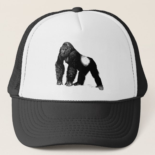 Casquette Illustration vintage de gorille de Silverback, (Devant)