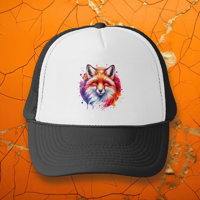 Casquette Illustration Watercolor Fox (Créateur téléchargé)