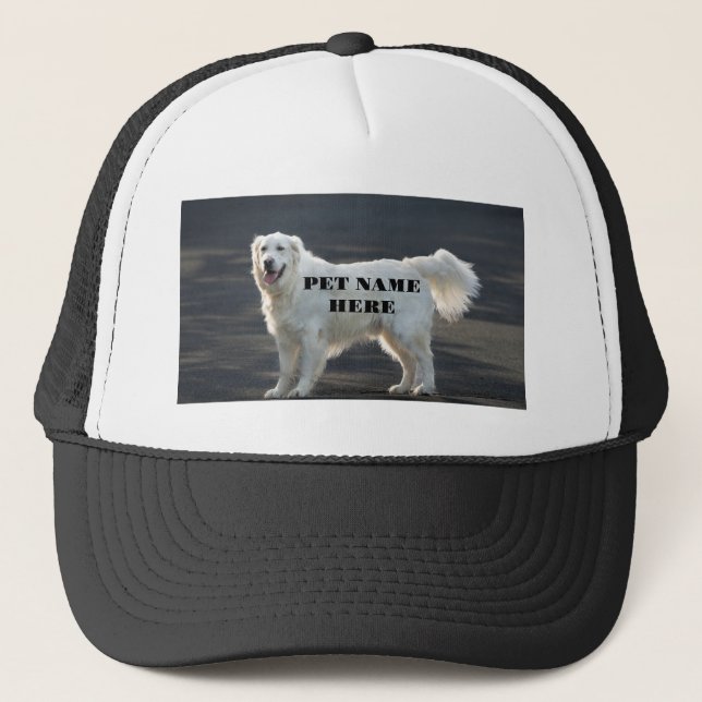 Casquette Image de chien debout adorable avec texte de nom d (Devant)
