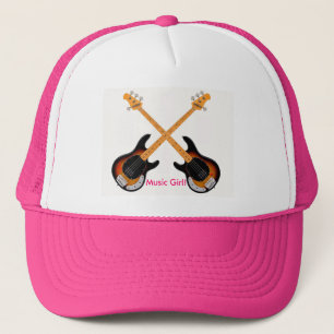 Casquette Image de guitare pour chapeau de camion de fille