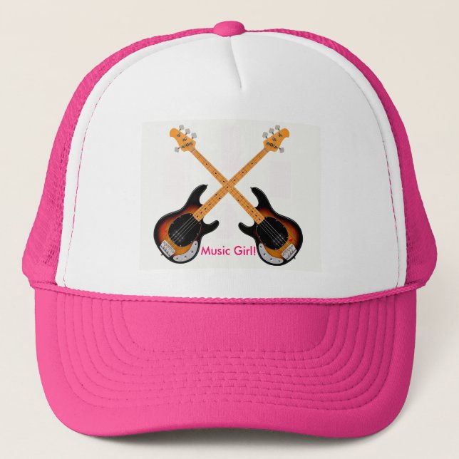 Casquette Image de guitare pour chapeau de camion de fille (Devant)