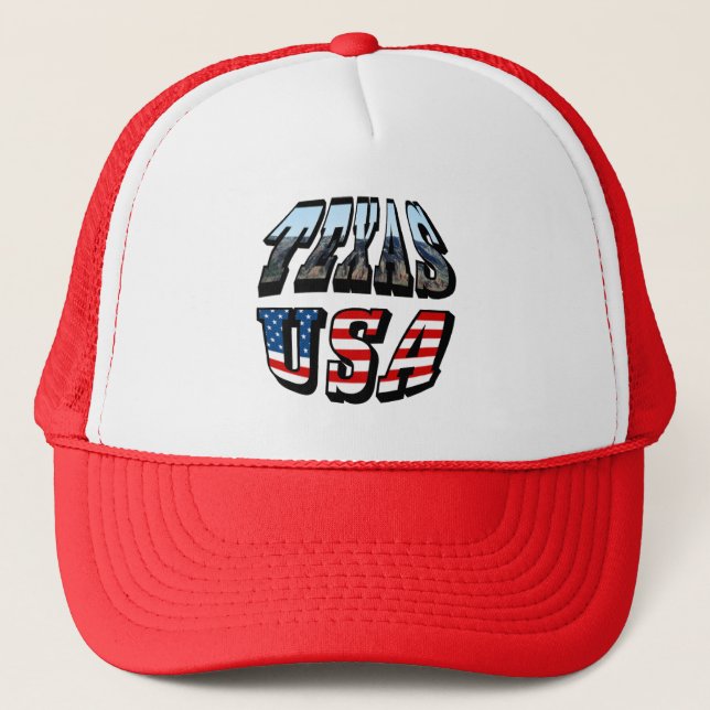 Casquette Image et texte du drapeau du Texas (Devant)