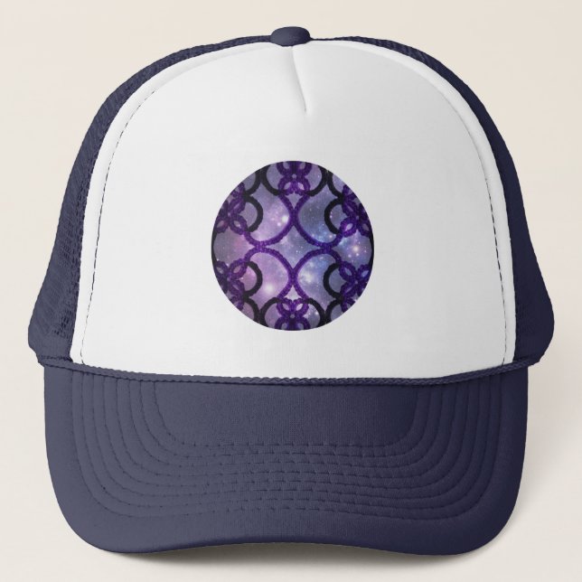 Casquette Imaginaire Purple Dentelle de tatouage Ciel nuit (Devant)