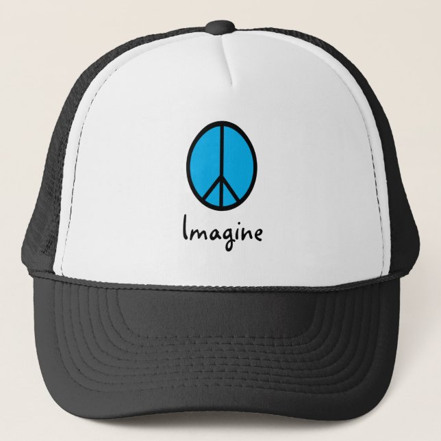 Casquette Imaginez le symbole de paix BLEU (Devant)