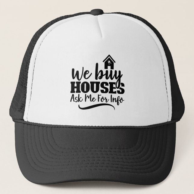 Casquette Immobilier Immobilier Nous Achetons Maisons Trucke (Devant)