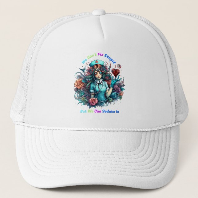 Casquette Impossible de réparer l'imbécile : l'infirmière ét (Devant)
