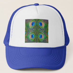 Casquette Impression kaléidoscope de plumes de paon