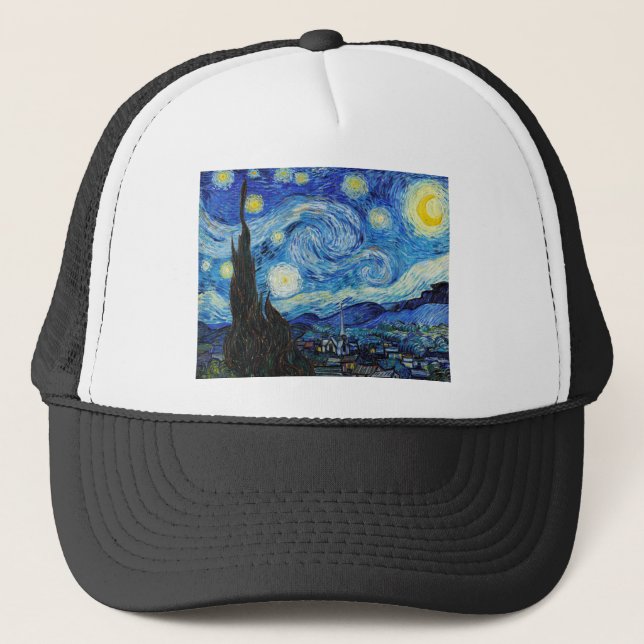 Casquette Impressionnisme Vincent Van Gogh Starry Starry Nui (Devant)