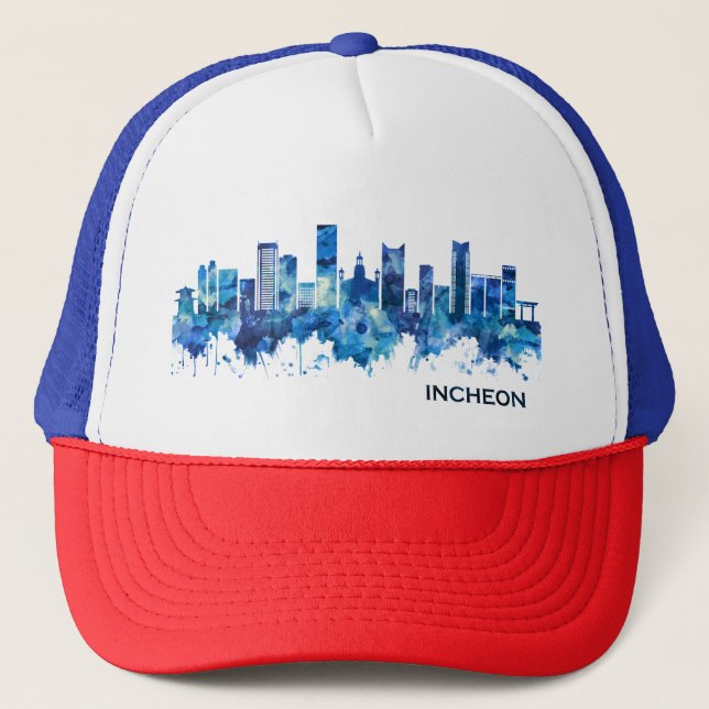 Casquette Incheon Corée du Sud Skyline Blue (Devant)