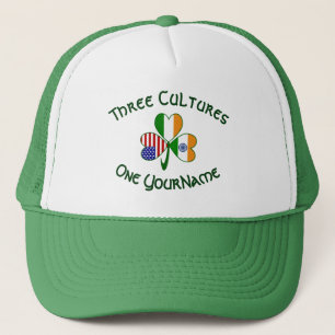 Casquette Inde Irlande USA Trèfle Drapeau Personnalisé