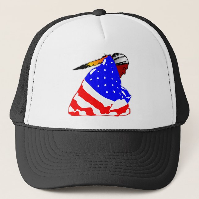 Casquette Indien d'Amerique indigène enveloppé dans le (Devant)