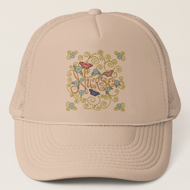 Casquette infirmier personnalisé papillon (Devant)