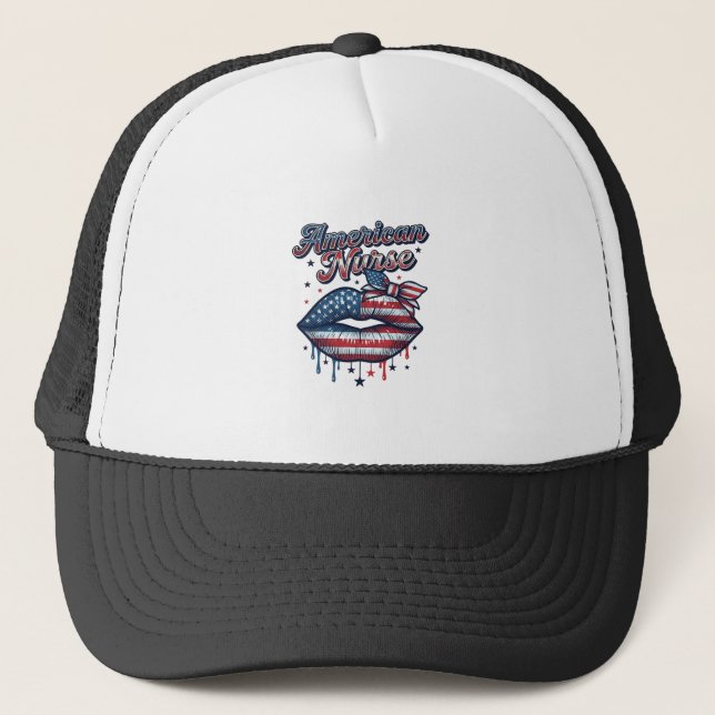 Casquette Infirmière Américaine Conception De Chemise Vector (Devant)