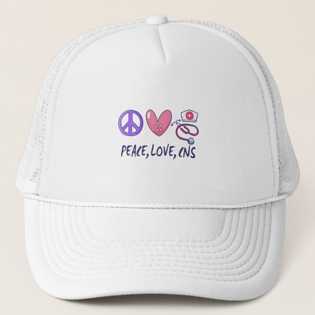Casquette Infirmière CNS Paix Amour (Devant)