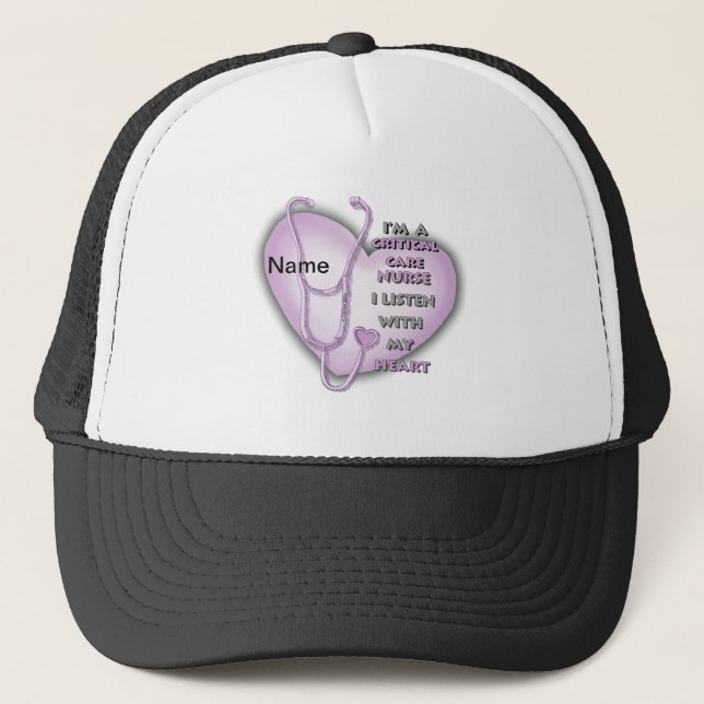 Casquette Infirmière en soins du coeur pourpre (Devant)