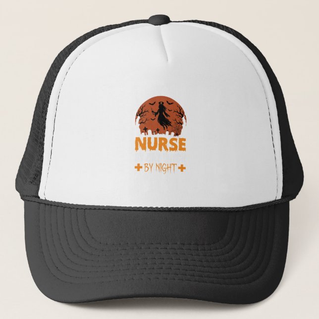 Casquette Infirmière Halloween de Jour Sorcière de Nuit (Devant)