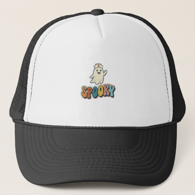 Casquette Infirmière Halloween Fantôme Époxy Drôle_1 (Devant)