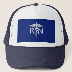 Casquette Infirmière inscrite RN Silver Caduceus Navy Blue d