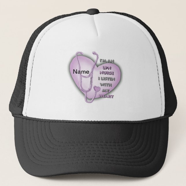 Casquette Infirmière LPN du coeur pourpre (Devant)