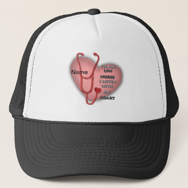 Casquette Infirmière LPN du Coeur Rouge (Devant)