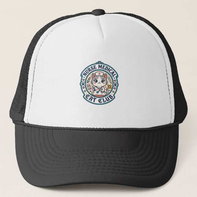 Casquette Infirmière médicale chat drôle conception amateur  (Devant)