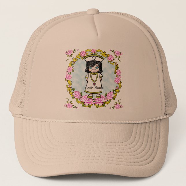 Casquette Infirmière rose (Devant)