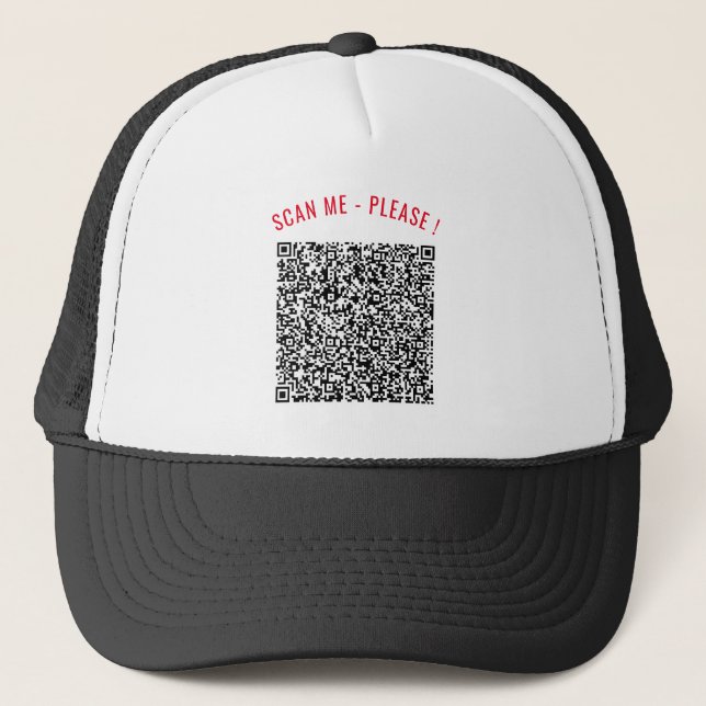 Casquette Info d'analyse de code QR personnalisé Votre chape (Devant)