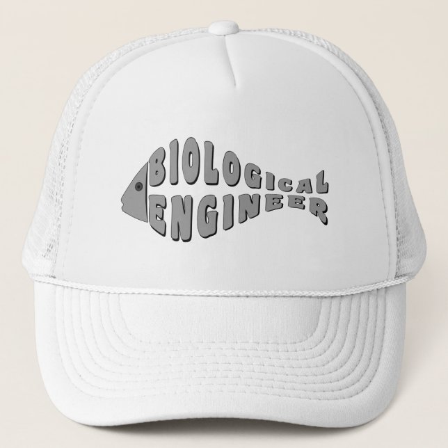 Casquette Ingénieur biologiste Poisson gris (Devant)